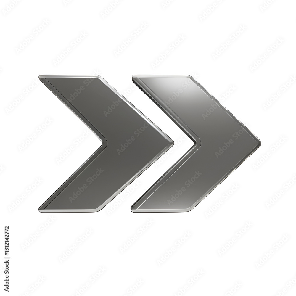 Flat Forward Icon with Double Arrow for Navigation and Direction Flat Forward Icon with Double Arrow for Navigation and Direction