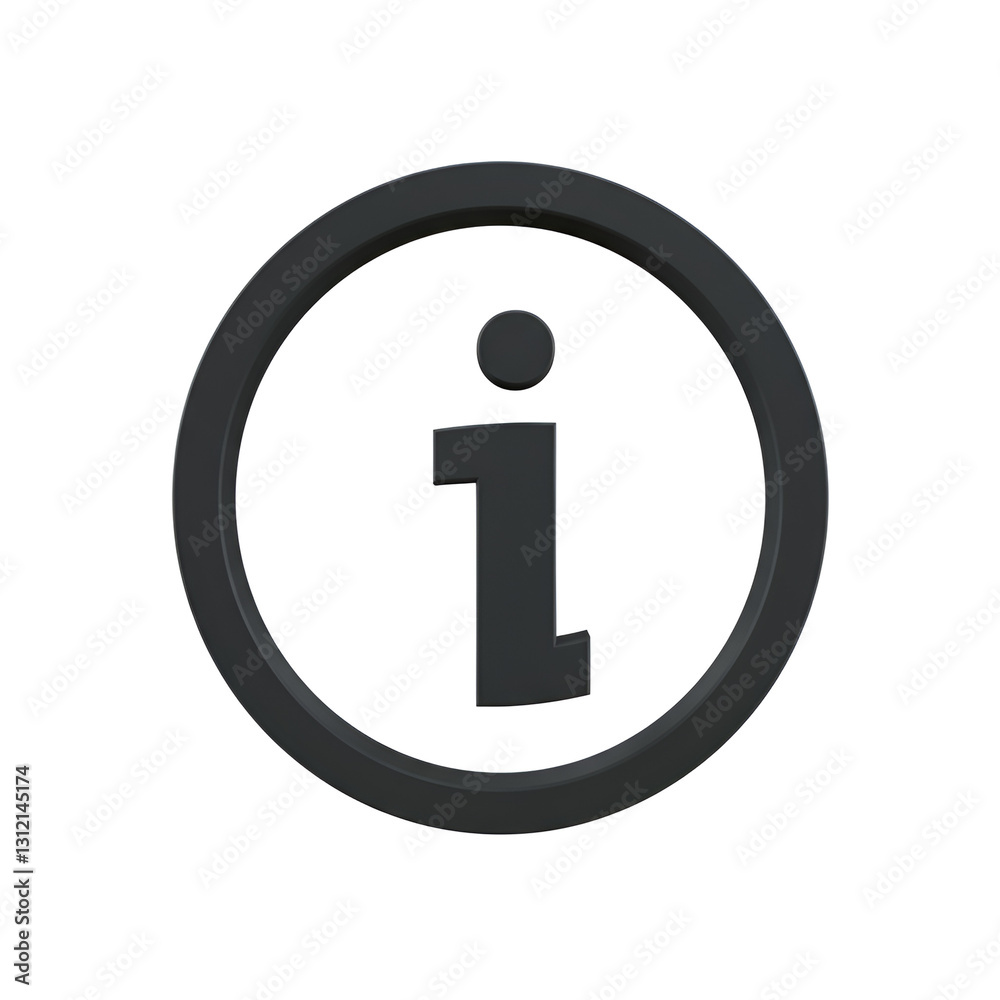 Flat Info Icon with ‘i’ Inside a Circle for Information and Support Flat Info Icon with ‘i’ Inside a Circle for Information and Support