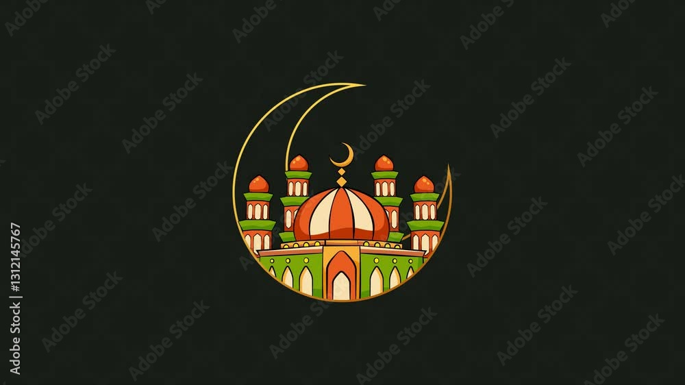 Eid Mubarak Motion Graphic. Animation Islamic background
