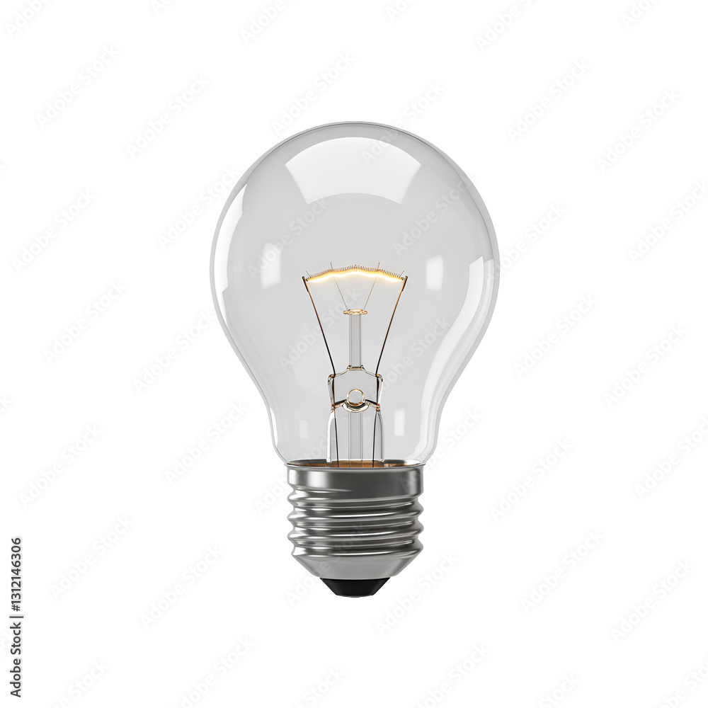 Flat 3D Lightbulb Idea Icon with Tiny Spark for Creative Inspiration Flat 3D Lightbulb Idea Icon with Tiny Spark for Creative Inspiration