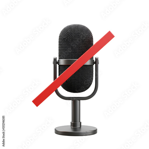 Microphone Off with Slash Icon Image Variant 2