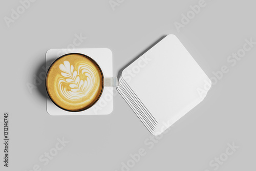 Square Coaster Mockup