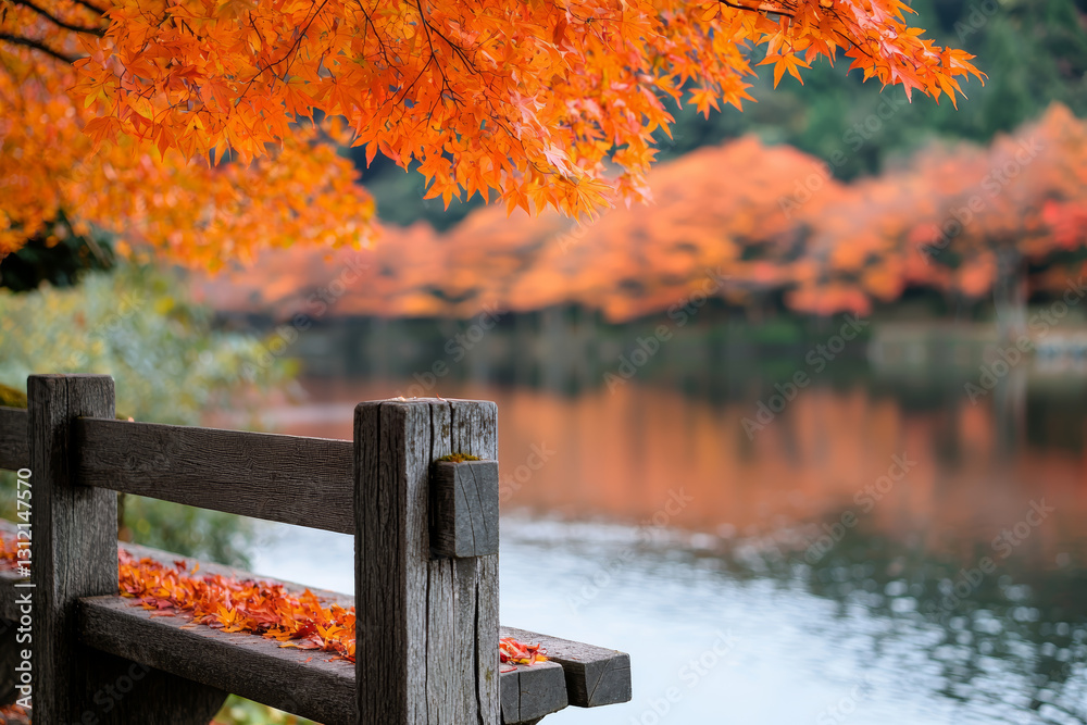custom made wallpaper toronto digitalAutumn leaves falling near lake evoke sense of seasonal change