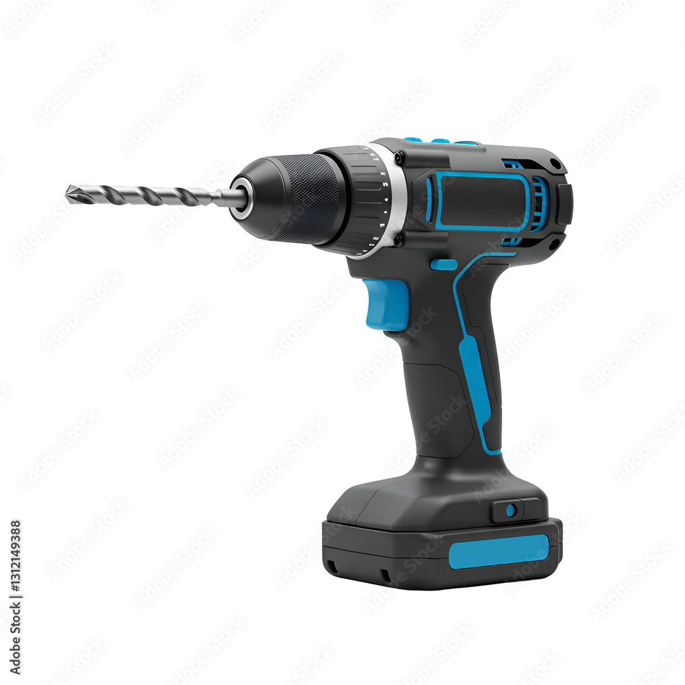 Flat Power Tools Icon with Cordless Drill for DIY and Construction Flat Power Tools Icon with Cordless Drill for DIY and Construction