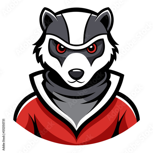 Badger wearing a ski mask mascot logo