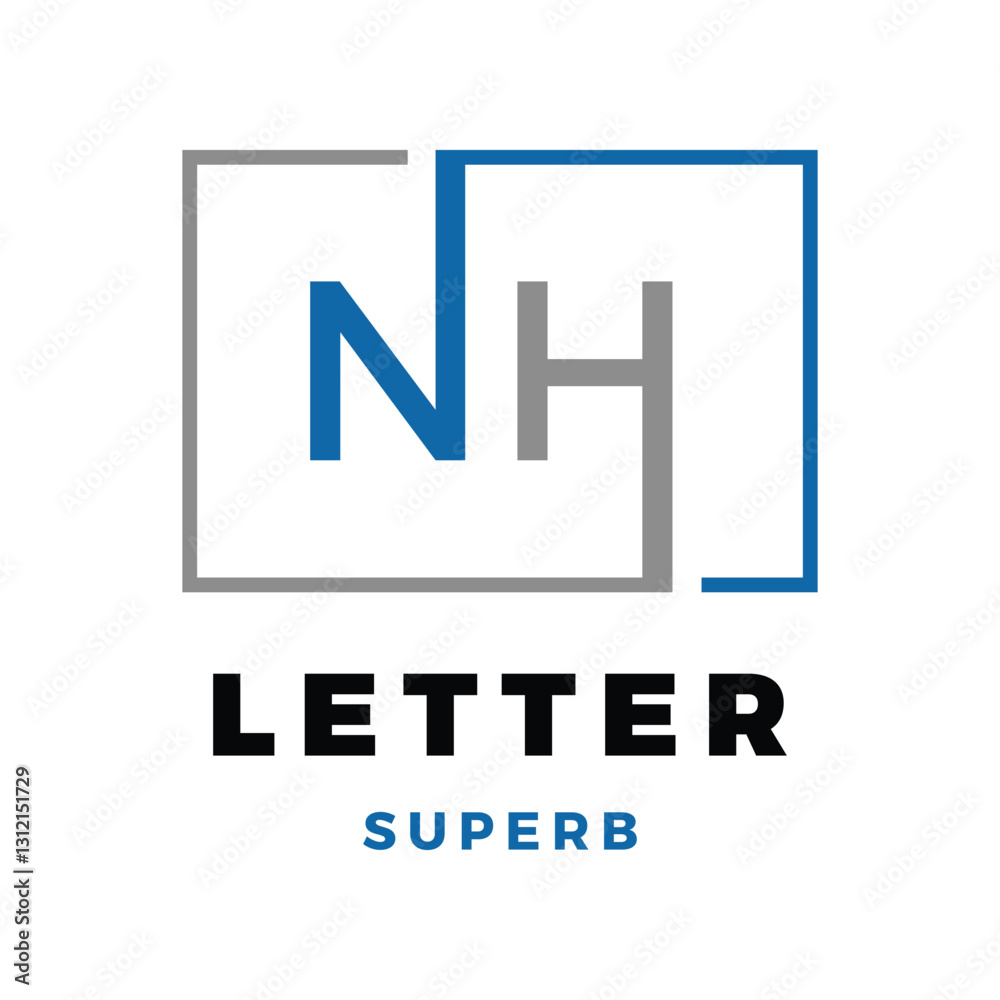 Obraz premium initial letter nh icon logo design template