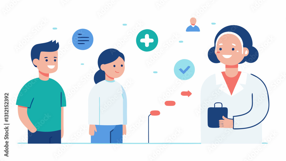 Visualizing Progress An illustrated timeline showing potential health improvements over time with the doctor explaining each milestone as the patient listens attentively. Visualizing Progress An illustrated timeline showing potential health improvements over time with the doctor explaining each milestone as the patient listens attentively.