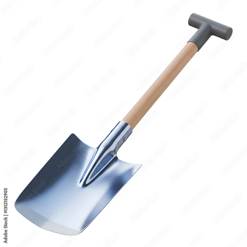 Flat Shovel Icon with 3D Flat Blade for Outdoor and Construction Flat Shovel Icon with 3D Flat Blade for Outdoor and Construction