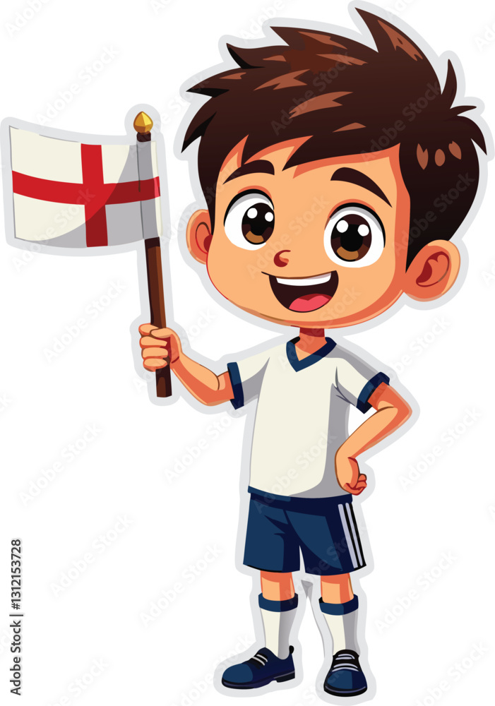 soccer football Patriotic Young Supporter with England Flag soccer football Patriotic Young Supporter with England Flag