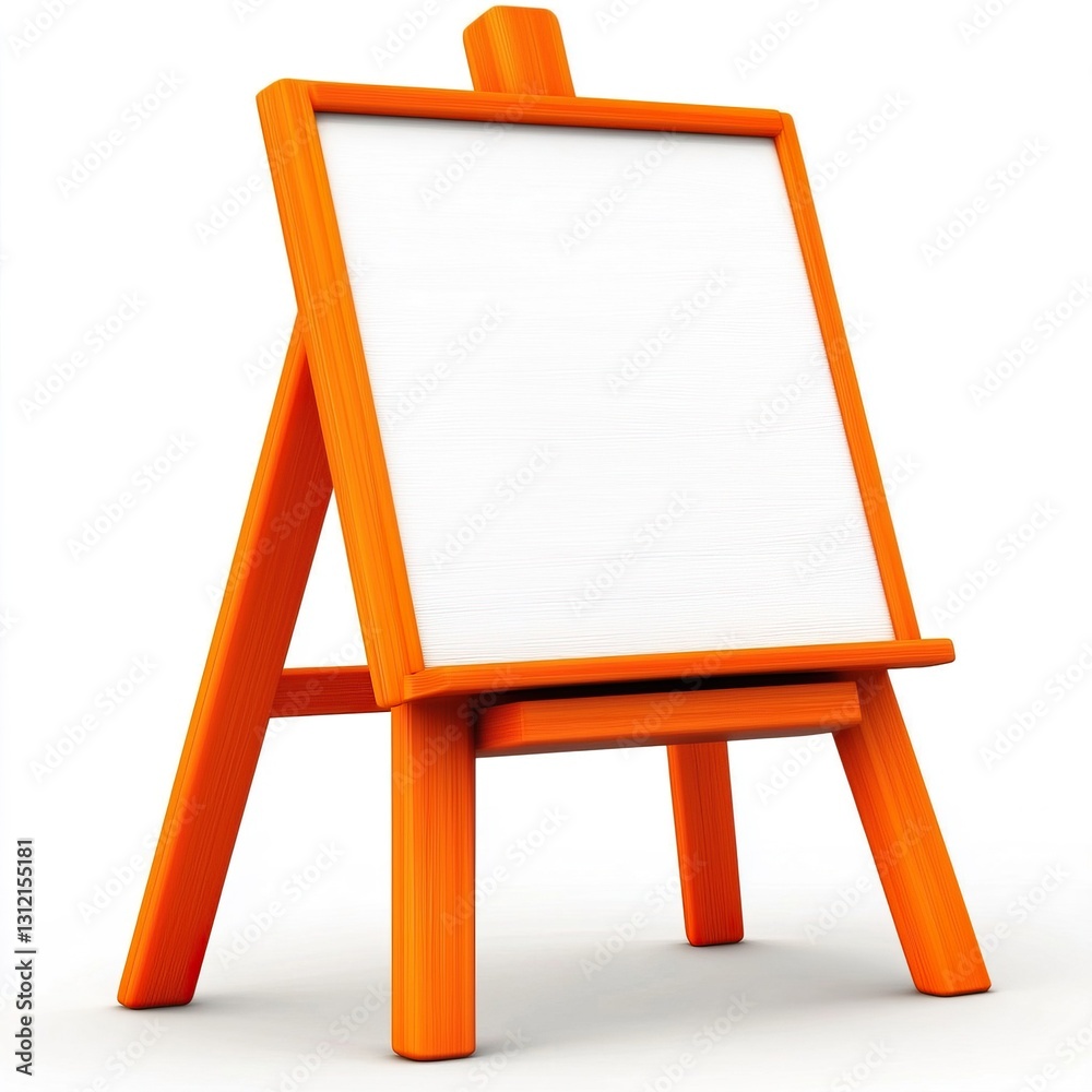 Bright Orange Easel Stand for Art Illustration and Education in a Simplistic Design Bright Orange Easel Stand for Art Illustration and Education in a Simplistic Design