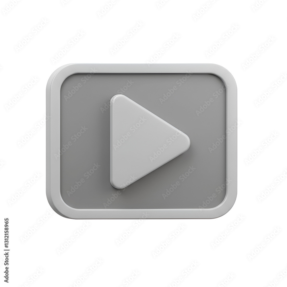 Video Play Button Inside Rectangle Icon Video Play Button Inside Rectangle Icon