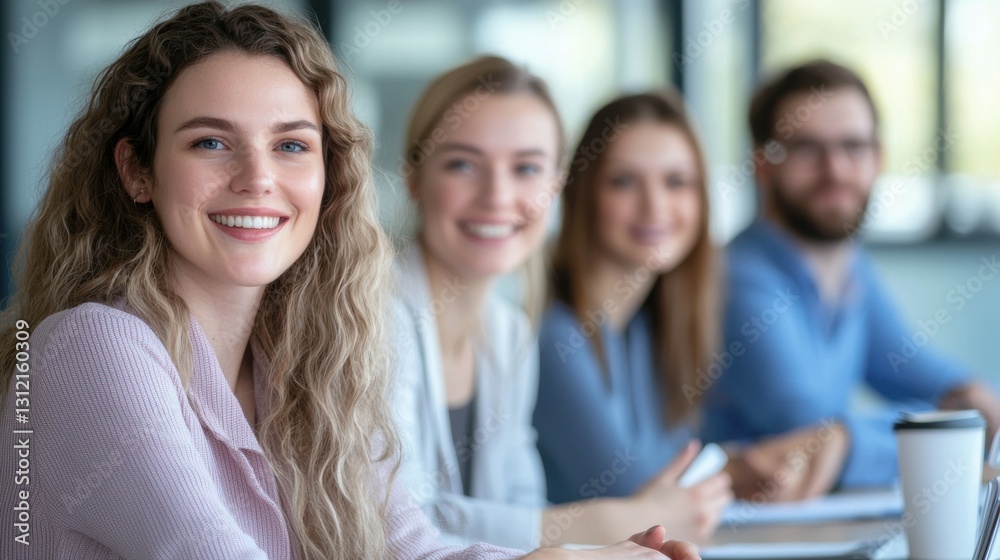 group of professionals in collaborative meeting, smiling and engaged in discussion group of professionals in collaborative meeting, smiling and engaged in discussion