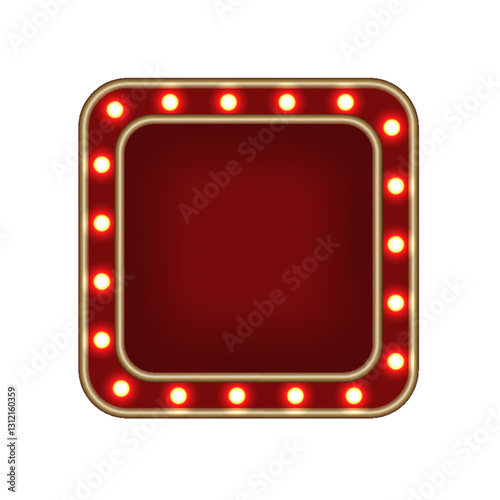 Shiny glowing horizontal retro light box vintage  casino frame vector