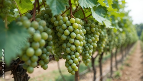 Wallpaper Mural Lush Green Grapes Hanging From Vines In A Vineyard Under Natural Light Torontodigital.ca