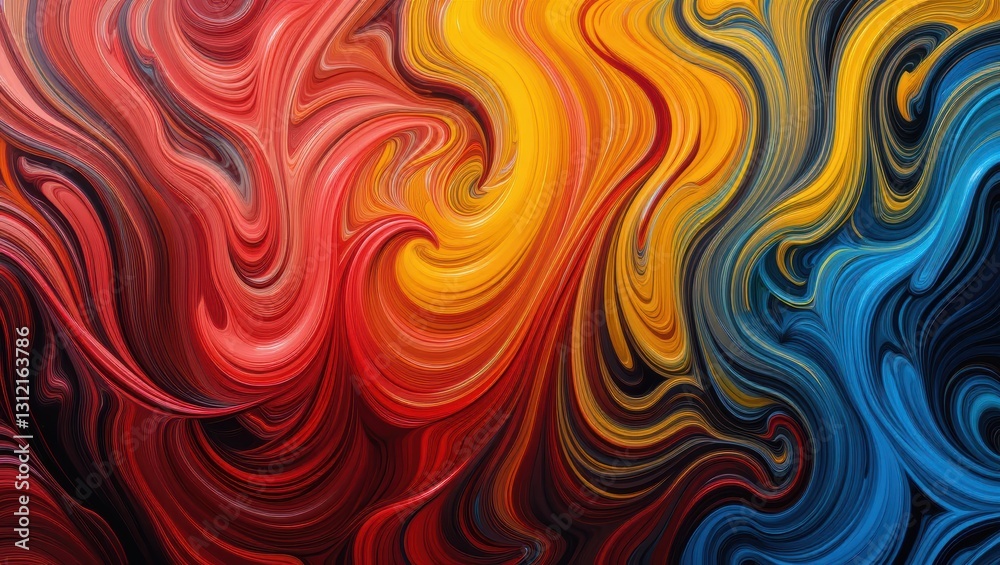 Vibrant Abstract Swirls of Colorful Patterns Conveying Dynamic Movement and Energy Vibrant Abstract Swirls of Colorful Patterns Conveying Dynamic Movement and Energy
