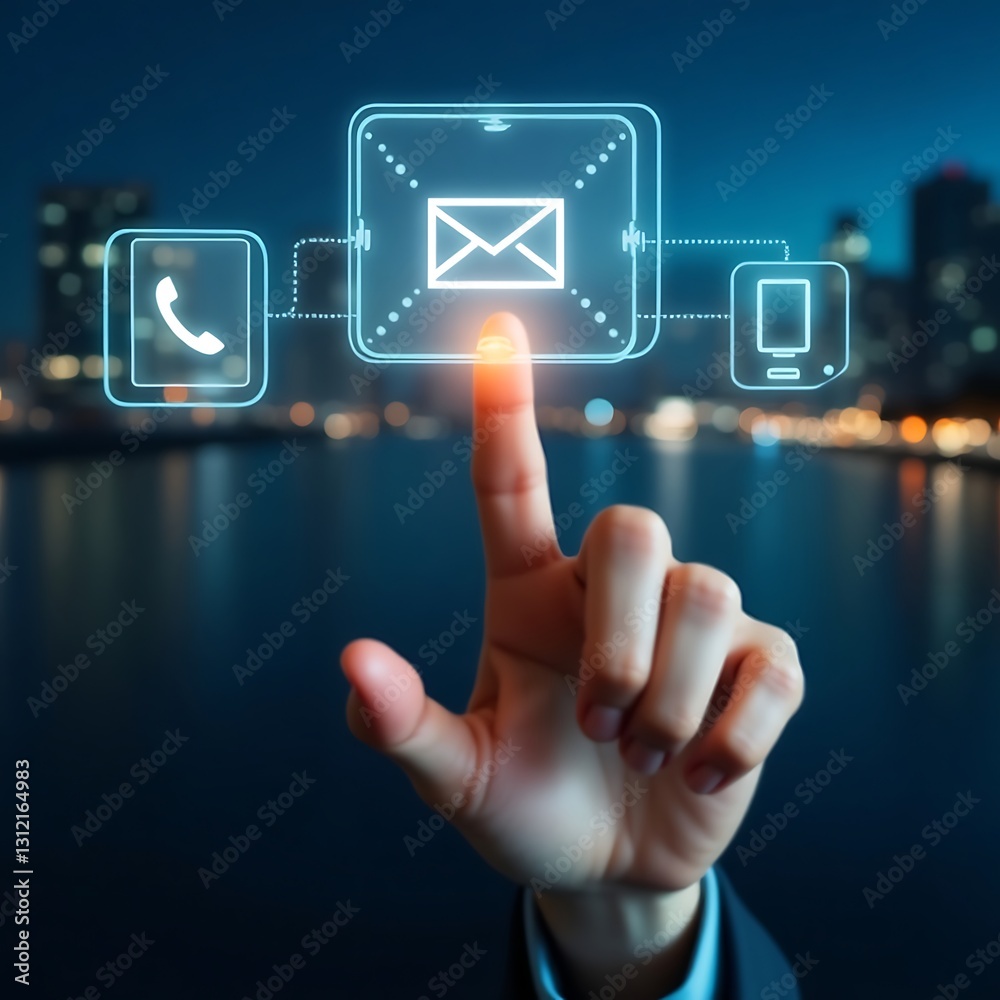 Futuristic Business Communication via Holographic Call and Email Features Futuristic Business Communication via Holographic Call and Email Features