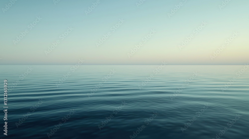 Fototapeta premium Calm ocean surface at dawn or dusk
