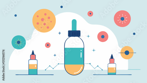 These descriptions envision a range of engaging vector illustrations that highlight the concept of exosomeinfused microneedling serums in a visually appealing and informative