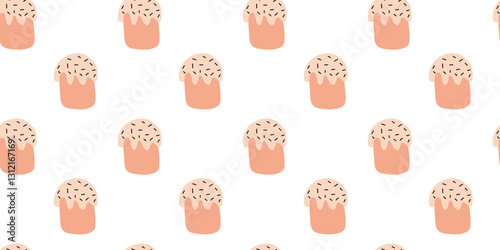 Easter cake pattern on a white background. Easter background in pastel colors.
