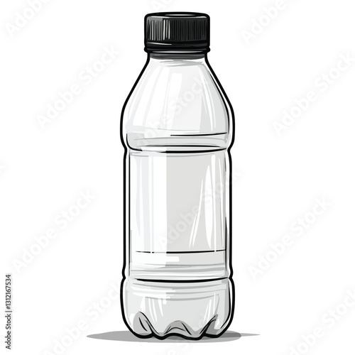 Vector Set of Sketch Plastic Bottles