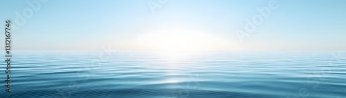 Wallpaper Mural Calm ocean water meets the light blue horizon gracefully Torontodigital.ca
