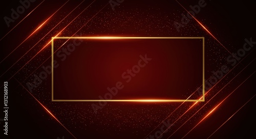 Luxury lines and gold lines on red abstract banner background. Space for copying text. Luxury background, banner design style.