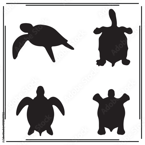  Sea Turtle silhouette, Sea Turtle illustration , Sea Turtle clipart, Sea Turtle vector , Sea Turtle icon , black Sea Turtle,  Sea Turtle illustration on white background, 				