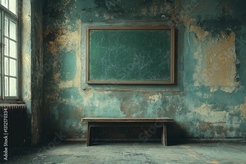 Obraz na płótnie Desolate classroom scene abandoned school artistic photography urban decay interior view w salonie