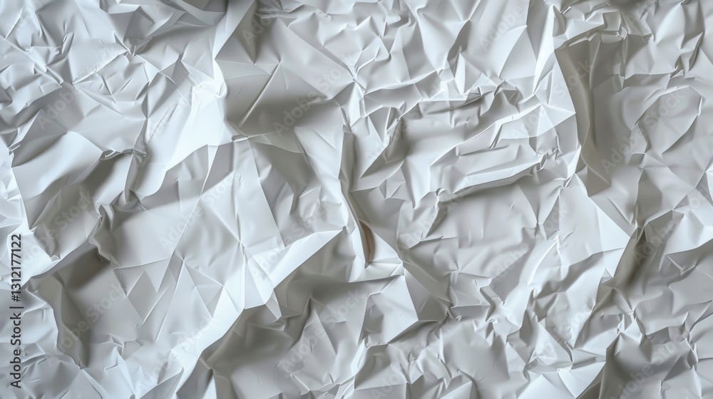 Obraz premium an intricate depiction of crumpled white paper with faint grid lines. The texture should be finely detailed