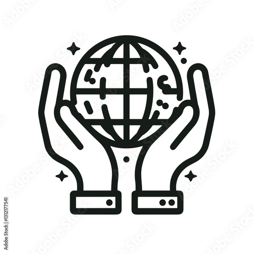Hands holding globe symbolizing care for the planet
