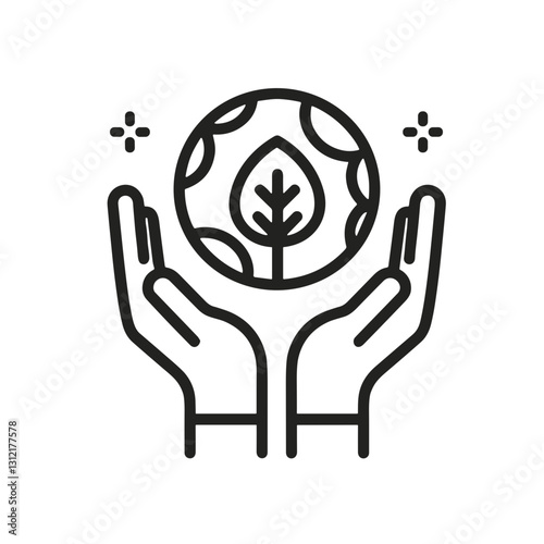 Hands holding globe with leaf symbolizing environmental care and sustainability