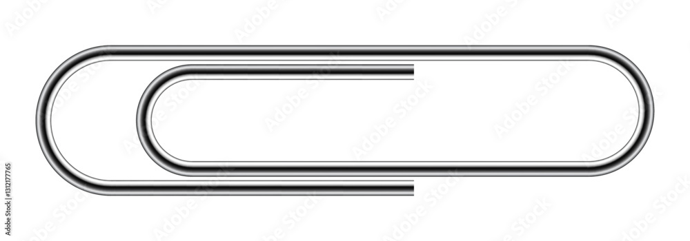 Sleek metallic paper clip resting against a neutral background Sleek metallic paper clip resting against a neutral background