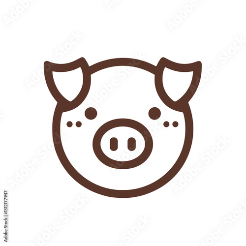 Cute pig face illustration representing playfulness and farm life