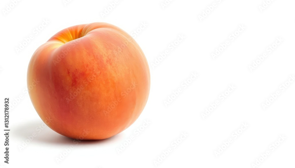 Single ripe peach, perfectly isolated on pure white background, isolated, illustration Single ripe peach, perfectly isolated on pure white background, isolated, illustration