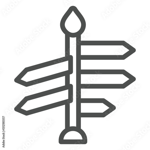 Direction arrows column line icon, navigation concept. Vector graphics. City directional pointer sign on white background, outline style icon for mobile or web design.