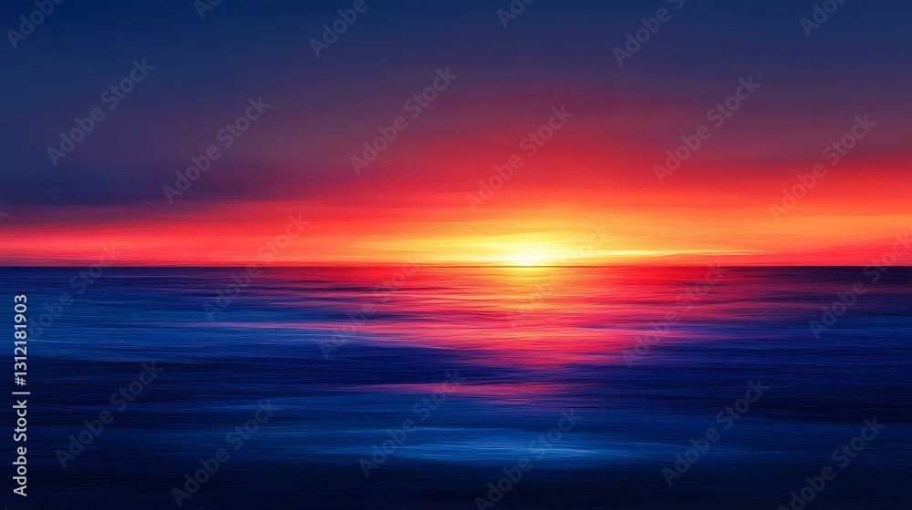 Fototapeta premium Vivid sunset paints the sea with brilliant colors and hues
