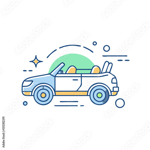 Cabriolet icon, symbolizing freedom, style, and summer rides