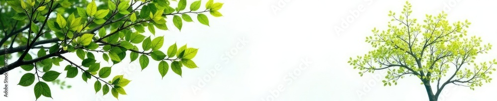 Densely packed branch clusters on a white canvas, greenery, tree, clusters Densely packed branch clusters on a white canvas, greenery, tree, clusters
