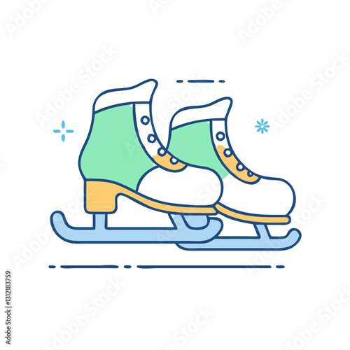 Ice skates icon, symbolizing winter sports, speed, and fun