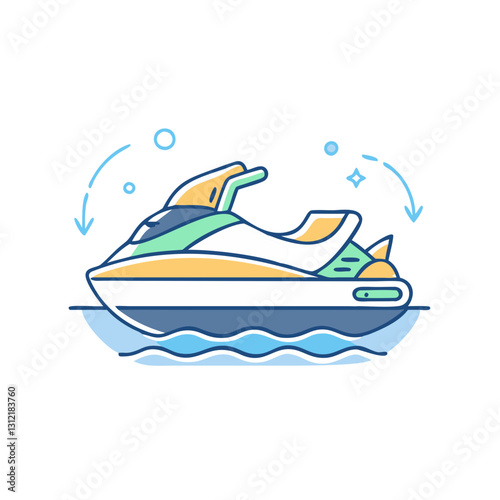Jet ski icon, symbolizing water adventures, speed, and extreme