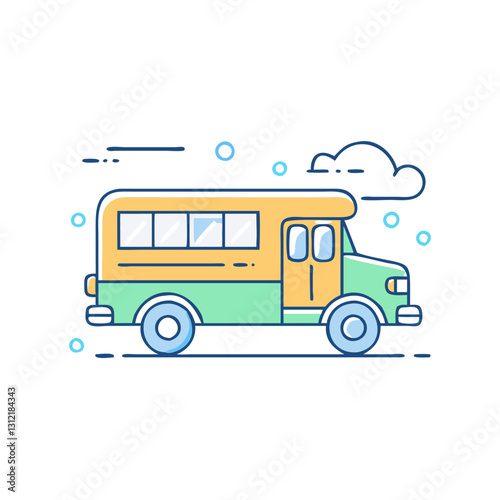 School bus icon, symbolizing safety, education, and childhood
