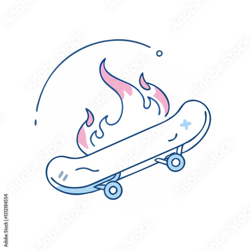 Skateboard icon, symbolizing youth culture, sports, and freedom