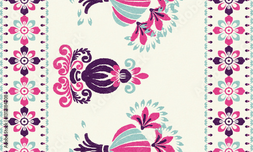 Persian rug original Design, tribal vector texture. Easy to edit and change a few colors with a swatch window.Ethnic abstract art. Seamless pattern. folk embroidery, carpet women.