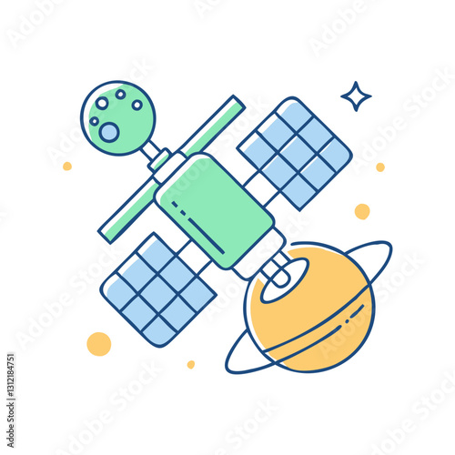 Space probe icon, symbolizing exploration, technology, and space