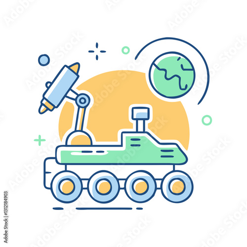 Space rover icon, symbolizing exploration, technology, and space