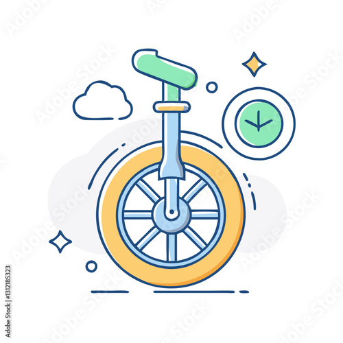 Unicycle icon, symbolizing extreme, balance, and uniqueness