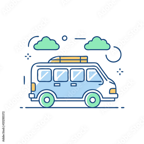 Van icon, symbolizing cargo transport, logistics, and practicality