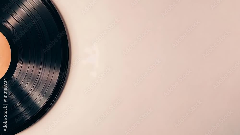 Vintage vinyl record spin on turntable for music lovers and collectors