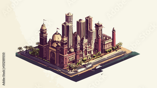 A Geometric Look at Mumbai’s Bustling Cityscape