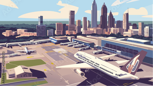 Aerial Perspective of Hartsfield-Jackson Atlanta International Airport photo